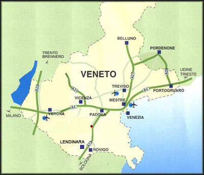 cartina Veneto autostrade e aeroporti